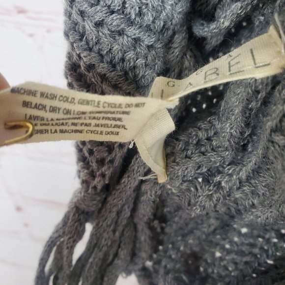 NEW QUAGGA GREEN LABEL Womens Recycled Polyester Infinity Scarf Gray Fringe - Picture 7 of 10